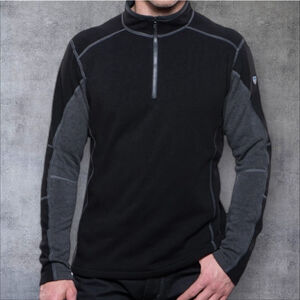 Men's KÜHL Revel Quarter Zip Pullover, L, Black/Steel